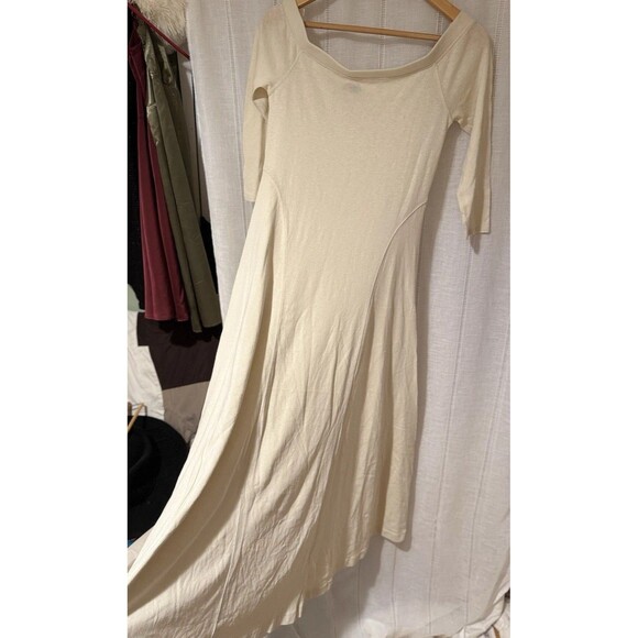 NEW free people beach maxi dress Small Long Sleeve Cream Ivory Boho Cali y2k - Picture 4 of 16